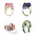 Transparent Dried Flower Handmade Resin Rings Colorful Ink Pattern Women Fashion Jewelry Rings