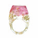 Transparent Dried Flower Handmade Resin Rings Colorful Ink Pattern Women Fashion Jewelry Rings