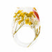 Transparent Dried Flower Handmade Resin Rings Colorful Ink Pattern Women Fashion Jewelry Rings