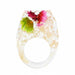 Transparent Dried Flower Handmade Resin Rings Colorful Ink Pattern Women Fashion Jewelry Rings