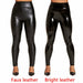 Leather Black Legging Pants High Waist Women Sexy Elastic Skinny Leggings