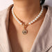 Pearl Necklaces Women Fashion Multi-Layer Shell Knot Pearl Chain Necklace Jewelry