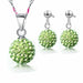 Sterling Silver Bridal Jewelry Sets Women's Crystal Disco Ball Necklace Earrings Set