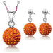 Sterling Silver Bridal Jewelry Sets Women's Crystal Disco Ball Necklace Earrings Set