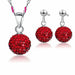 Sterling Silver Bridal Jewelry Sets Women's Crystal Disco Ball Necklace Earrings Set