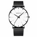 Minimalist Men Fashion Ultra Thin Watches Simple Men Stainless Steel Mesh Belt Watch