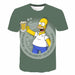Men's T-shirt 3D Printed Simpson Casual Fashion Printed Men T-Shirts