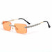 Rimless Diamond Sunglasses Women Rectangle Crystal Vintage Rhinestone Glasses Eyewear