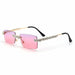 Rimless Diamond Sunglasses Women Rectangle Crystal Vintage Rhinestone Glasses Eyewear