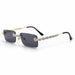 Rimless Diamond Sunglasses Women Rectangle Crystal Vintage Rhinestone Glasses Eyewear