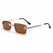 Rimless Diamond Sunglasses Women Rectangle Crystal Vintage Rhinestone Glasses Eyewear