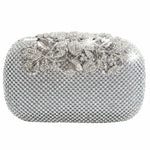 Silver Diamante Crystal Diamond Evening Bag Women Designer Clutch Handbag