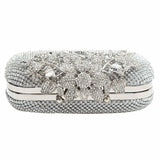 Silver Diamante Crystal Diamond Evening Bag Women Designer Clutch Handbag