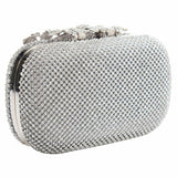 Silver Diamante Crystal Diamond Evening Bag Women Designer Clutch Handbag