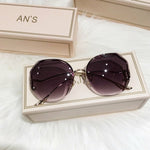 Women Luxury Sunglasses All Season Rimless Designer High Quality Gradient Sunglasses