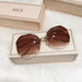Women Luxury Sunglasses All Season Rimless Designer High Quality Gradient Sunglasses