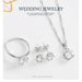 Cubic Zircon Statement Necklace Earrings Rings Wedding Jewelry Set