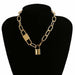 Multi Layer Lover Lock Pendant Choker Necklace Steampunk Padlock Collier Best Couple Jewelry