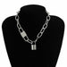 Multi Layer Lover Lock Pendant Choker Necklace Steampunk Padlock Collier Best Couple Jewelry