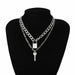 Multi Layer Lover Lock Pendant Choker Necklace Steampunk Padlock Collier Best Couple Jewelry