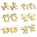 6Pair Stainless Steel Stud Earrings Black Gold Women Fashion Jewelry