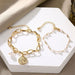 Vintage Gold Pearl Bracelet Korean Design Punk Bracelets Women Fashion Jewelry