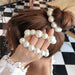 Woman Big Pearl Hair Ties Fashion Hairband Girls Ponytail Holders Rubber Bands