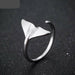 Minimalist Jewelry Silver Geometric Rings Women Adjustable Round Triangle Heartbeat Rings