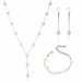 Pearl Jewelry Set Simulated Pearl Double Layer Women Earrings Necklace Bracelet Set