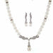 Pearl Jewelry Set Simulated Pearl Double Layer Women Earrings Necklace Bracelet Set
