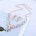 Pearl Jewelry Set Simulated Pearl Double Layer Women Earrings Necklace Bracelet Set