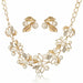 Pearl Jewelry Set Simulated Pearl Double Layer Women Earrings Necklace Bracelet Set