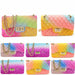 Women Jelly Chain Bag Ladies Rainbow PVC Bag Shoulder Handbag