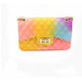 Women Jelly Chain Bag Ladies Rainbow PVC Bag Shoulder Handbag