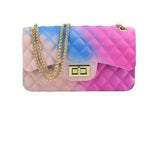 Women Jelly Chain Bag Ladies Rainbow PVC Bag Shoulder Handbag