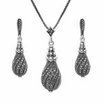 Vintage Necklace Earrings Set Bohemia Black Vintage Wedding Jewelry Sets
