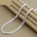 925 Sterling Silver 6mm Sideways Necklace Chain Woman Fashion Jewelry