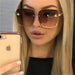 New Fashion Lady Oversize Rimless Square UV400 Sunglasses For Women