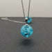 Transparent Resin Ball Moon Pendant Necklace Women Blue Sky pendant Jewelry