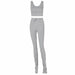 Women Casual Sportswear Sleeveless Tracksuits Fashion Workout Tank Top Stacked Pant Set