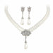 Pearl Crystal Collarbone Necklace Earrings Set Elegant Fashion Jewelry Set