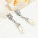 Pearl Crystal Collarbone Necklace Earrings Set Elegant Fashion Jewelry Set