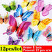 Butterflies Wall Stickers Home Decor Multicolor Double Layer 3D Butterfly Sticker 12Pcs