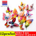 Butterflies Wall Stickers Home Decor Multicolor Double Layer 3D Butterfly Sticker 12Pcs