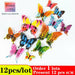 Butterflies Wall Stickers Home Decor Multicolor Double Layer 3D Butterfly Sticker 12Pcs