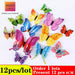 Butterflies Wall Stickers Home Decor Multicolor Double Layer 3D Butterfly Sticker 12Pcs