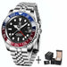 Luxury Men Mechanical Wristwatch Sapphire Glass Stainless Steel GMT Brand Men Watches