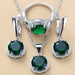 Sterling Silver Women Wedding Jewelry Sets Zircon Dangle Earrings Necklace Ring 3 Piece Set