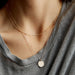 Gold Plated Stainless Steel Choker Necklace Women Pendant Layered Jewelry