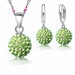 Sterling Silver Bridal Jewelry Sets Women's Crystal Disco Ball Necklace Earrings Set